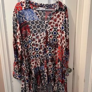 For The Republic Floral and Geometric Blouse